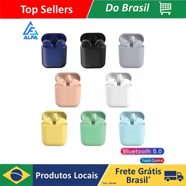 Fone De Ouvido Bluetooth I12 Tws Sem Fio Touch Recarregável - Image 2