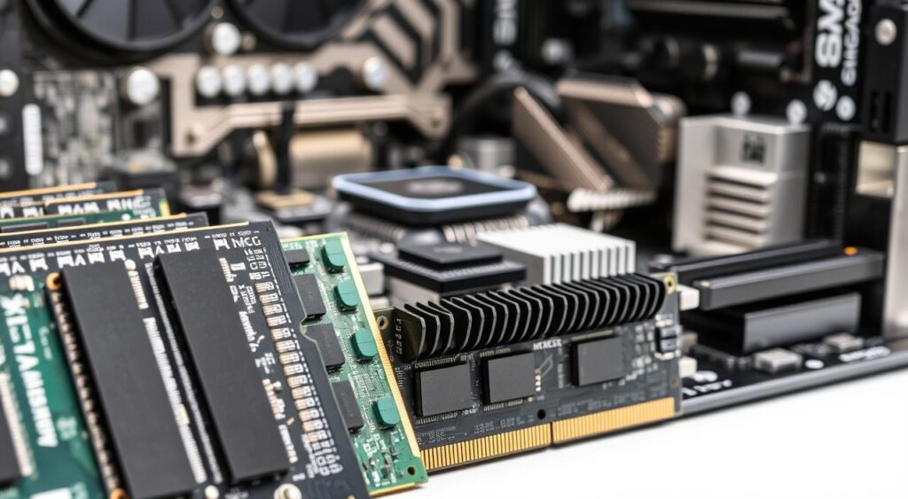 memória RAM e outros componentes de hardware