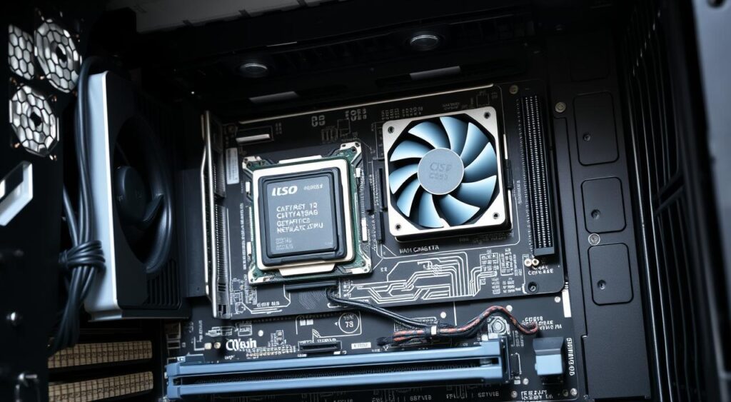 processador e placa de vídeo dentro do computador