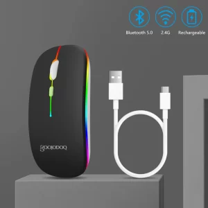 GOOJODOQ Mouse Sem Fio Bluetooth Recarregável, Ultrafino,