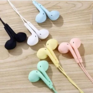 Fone De Ouvido Macaron com fio e microfone C/Botão de chamada